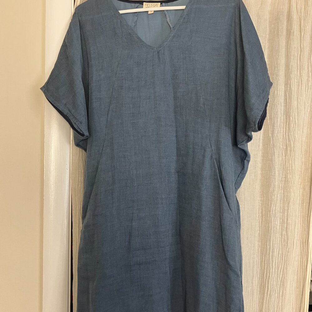 Field Day Cocoon Dress in Indigo Double Gauze